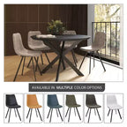 Sedia da pranzo moderna in pelle con gambe in metallo, seduta imbottita, design elegante per cucina, sala da pranzo, ufficio o salotto