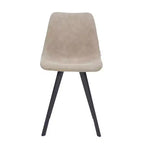 Sedia da pranzo moderna in pelle con gambe in metallo, seduta imbottita, design elegante per cucina, sala da pranzo, ufficio o salotto