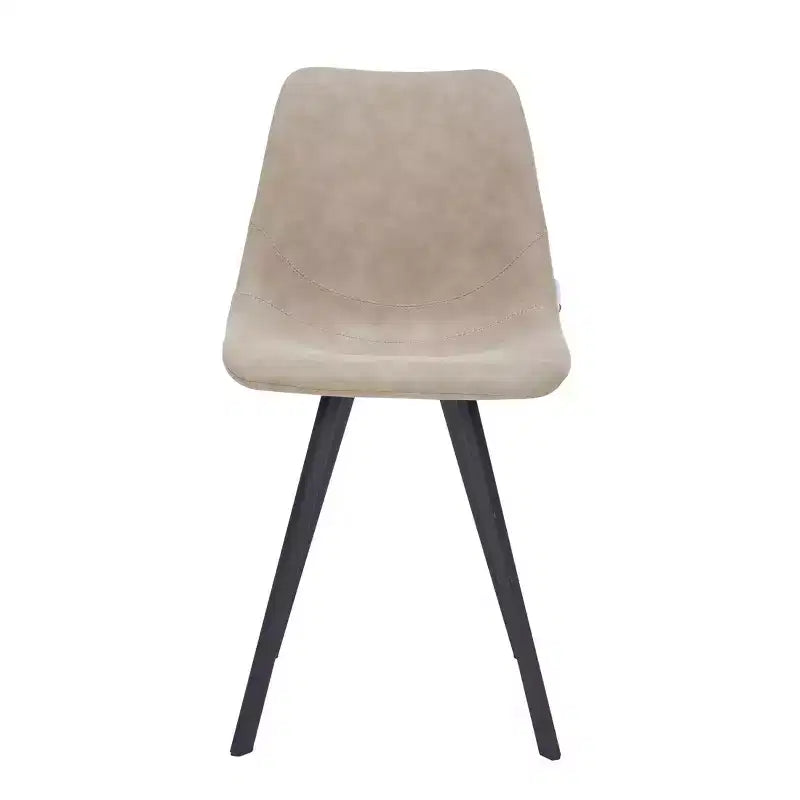 Sedia da pranzo moderna in pelle con gambe in metallo, seduta imbottita, design elegante per cucina, sala da pranzo, ufficio o salotto