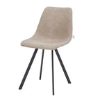 Sedia da pranzo moderna in pelle con gambe in metallo, seduta imbottita, design elegante per cucina, sala da pranzo, ufficio o salotto