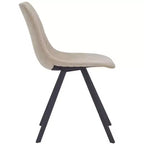 Sedia da pranzo moderna in pelle con gambe in metallo, seduta imbottita, design elegante per cucina, sala da pranzo, ufficio o salotto