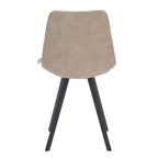Sedia da pranzo moderna in pelle con gambe in metallo, seduta imbottita, design elegante per cucina, sala da pranzo, ufficio o salotto
