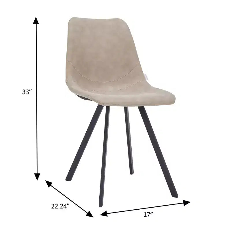 Sedia da pranzo moderna in pelle con gambe in metallo, seduta imbottita, design elegante per cucina, sala da pranzo, ufficio o salotto