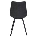 Sedia da pranzo moderna in pelle con gambe in metallo, seduta imbottita, design elegante per cucina, sala da pranzo, ufficio o salotto