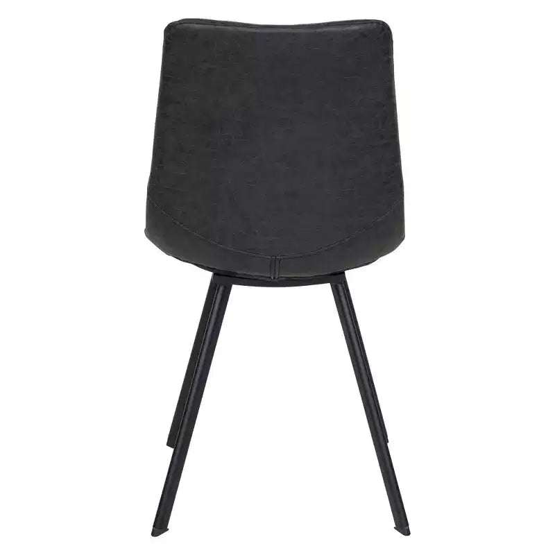 Sedia da pranzo moderna in pelle con gambe in metallo, seduta imbottita, design elegante per cucina, sala da pranzo, ufficio o salotto