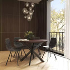 Sedia da pranzo moderna in pelle con gambe in metallo, seduta imbottita, design elegante per cucina, sala da pranzo, ufficio o salotto
