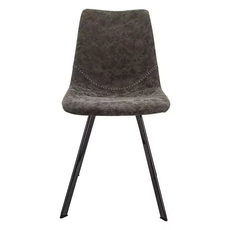 Sedia da pranzo moderna in pelle con gambe in metallo, seduta imbottita, design elegante per cucina, sala da pranzo, ufficio o salotto