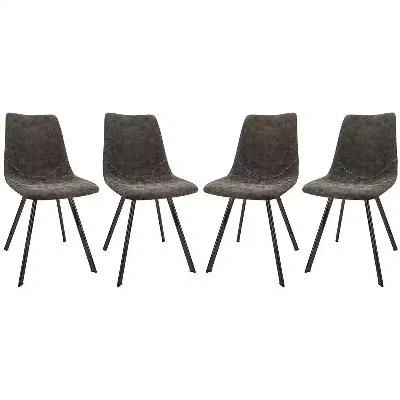 Sedia da pranzo moderna in pelle con gambe in metallo, seduta imbottita, design elegante per cucina, sala da pranzo, ufficio o salotto
