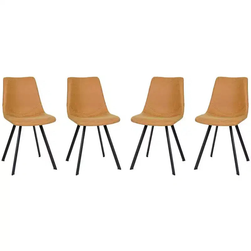 Sedia da pranzo moderna in pelle con gambe in metallo, seduta imbottita, design elegante per cucina, sala da pranzo, ufficio o salotto