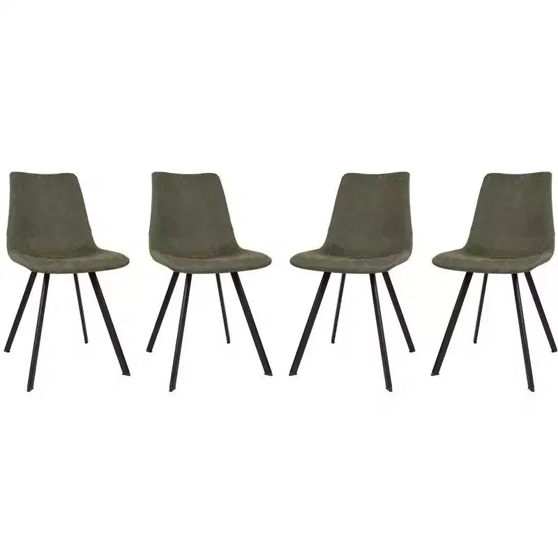 Sedia da pranzo moderna in pelle con gambe in metallo, seduta imbottita, design elegante per cucina, sala da pranzo, ufficio o salotto