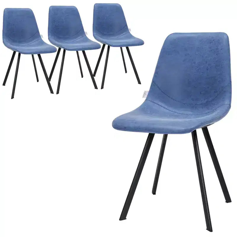 Sedia da pranzo moderna in pelle con gambe in metallo, seduta imbottita, design elegante per cucina, sala da pranzo, ufficio o salotto