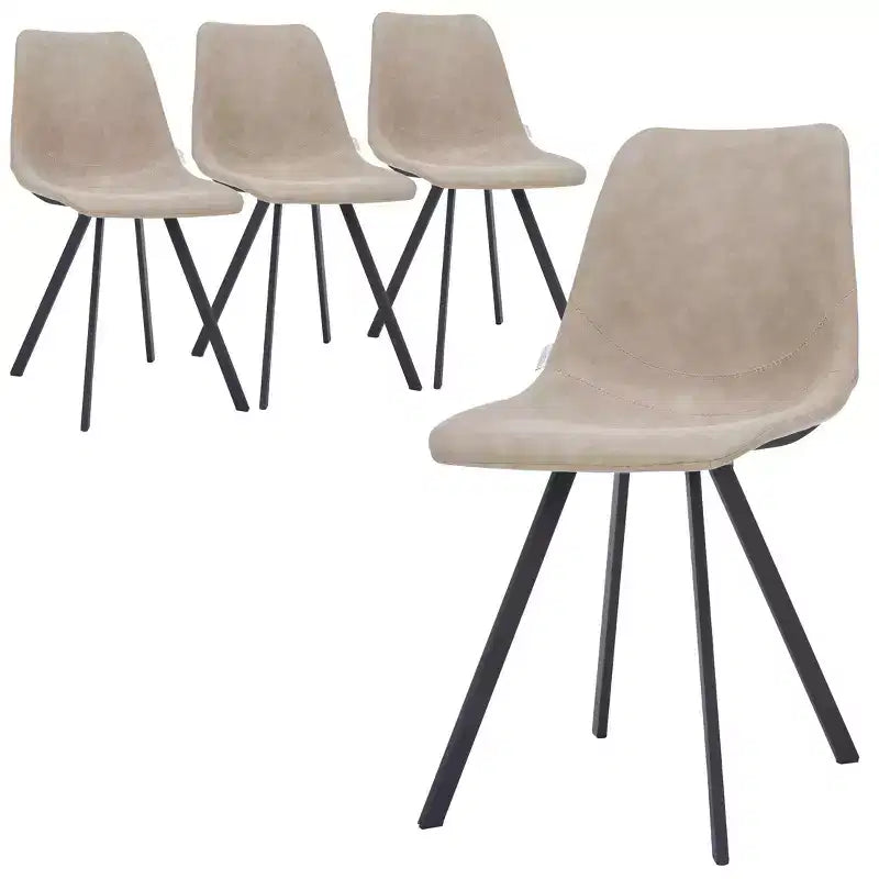 Sedia da pranzo moderna in pelle con gambe in metallo, seduta imbottita, design elegante per cucina, sala da pranzo, ufficio o salotto